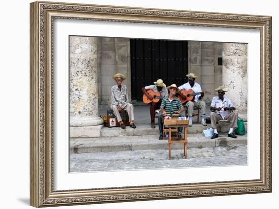 Street Band, Havana, Cuba-null-Framed Premium Photographic Print