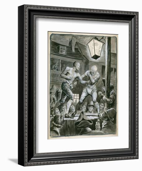 Street Bare Knuckle Fight-Peter Jackson-Framed Giclee Print