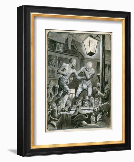 Street Bare Knuckle Fight-Peter Jackson-Framed Giclee Print