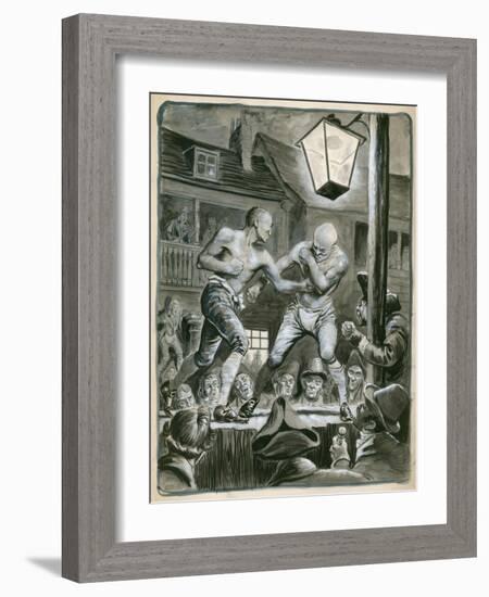 Street Bare Knuckle Fight-Peter Jackson-Framed Giclee Print