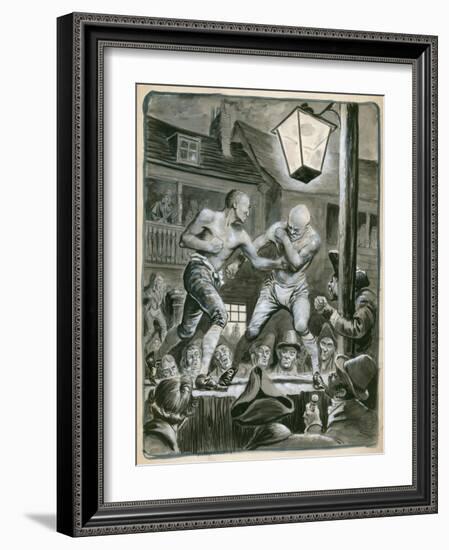 Street Bare Knuckle Fight-Peter Jackson-Framed Giclee Print