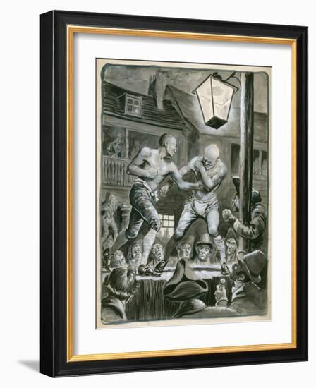 Street Bare Knuckle Fight-Peter Jackson-Framed Giclee Print