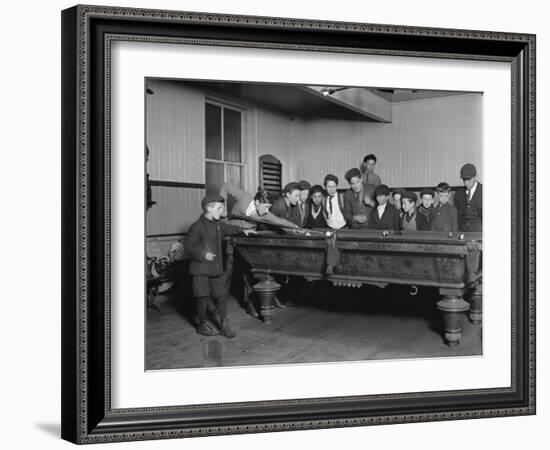 Street Boys Playing Billiards at the Boys Club Photograph - New Haven, CT-Lantern Press-Framed Art Print