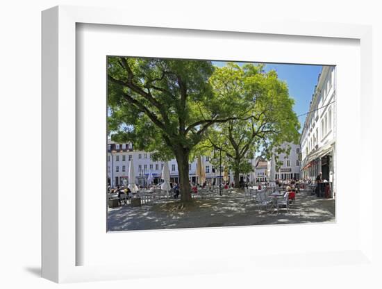 Street cafe on St. Johanner Markt Square in the Old Town, Saarbrucken, Saarland, Germany, Europe-Hans-Peter Merten-Framed Photographic Print