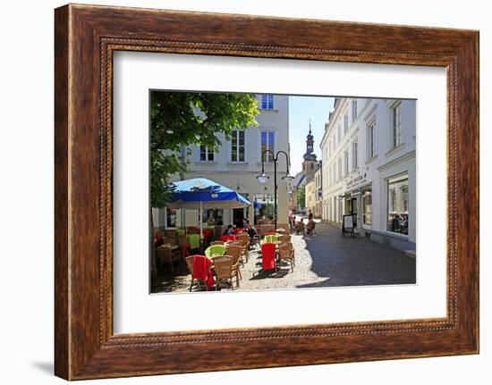 Street Cafe on St. Johanner Markt Square in the Old Town, Saarbrucken, Saarland, Germany, Europe-Hans-Peter Merten-Framed Photographic Print