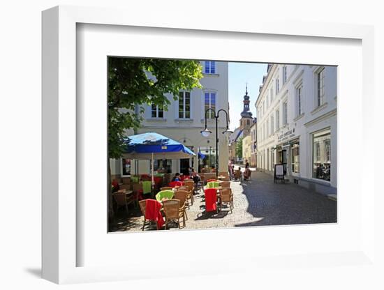 Street Cafe on St. Johanner Markt Square in the Old Town, Saarbrucken, Saarland, Germany, Europe-Hans-Peter Merten-Framed Photographic Print