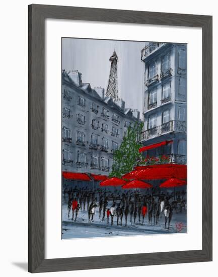 Street Café, Paris-Geoff King-Framed Giclee Print