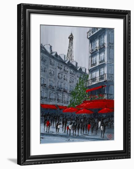 Street Café, Paris-Geoff King-Framed Giclee Print