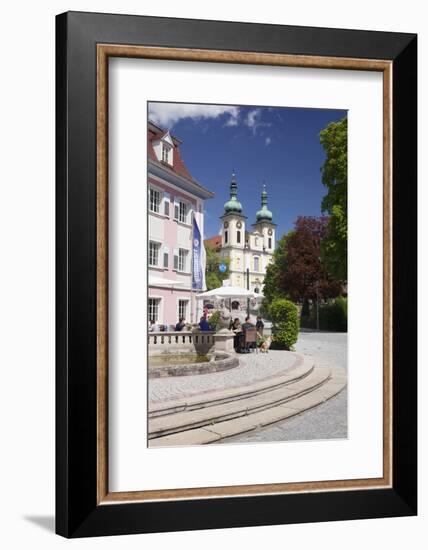 Street Cafe, St. Johann Church, Donaueschingen, Black Forest, Baden Wurttemberg, Germany-Markus Lange-Framed Photographic Print