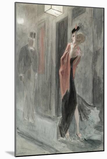 Street Corner, Four in the Morning (Parodie Humain)-Félicien Rops-Mounted Giclee Print