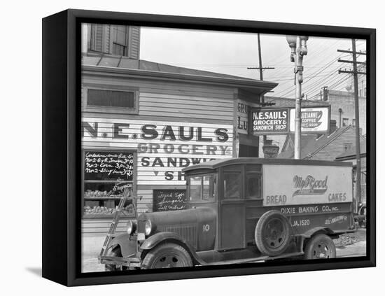 Street Corner in New Orleans, Louisiana, 1936-Walker Evans-Framed Premier Image Canvas