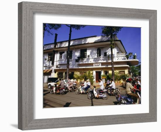 Street Corner with Karaoke Restaurant in Downtown Area, Ho Chi Minh City, Vietnam, Southeast Asia-Robert Francis-Framed Photographic Print