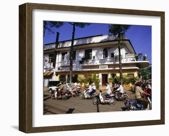 Street Corner with Karaoke Restaurant in Downtown Area, Ho Chi Minh City, Vietnam, Southeast Asia-Robert Francis-Framed Photographic Print