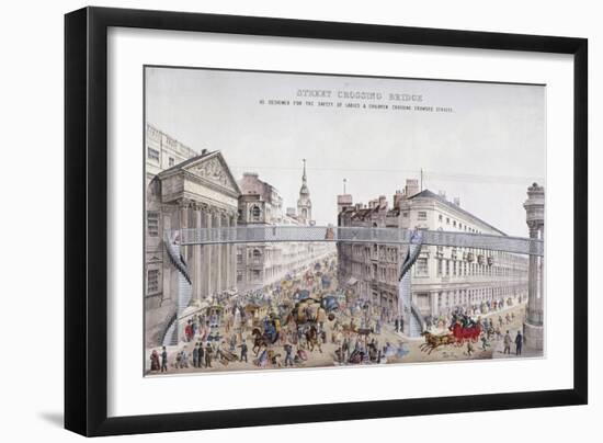 Street Crossing Bridge, London, 1862-null-Framed Giclee Print