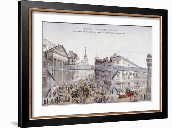Street Crossing Bridge, London, 1862-null-Framed Giclee Print