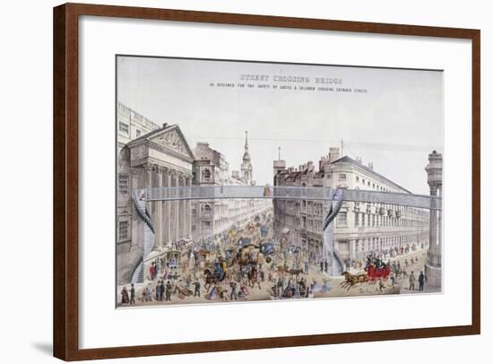 Street Crossing Bridge, London, 1862-null-Framed Giclee Print