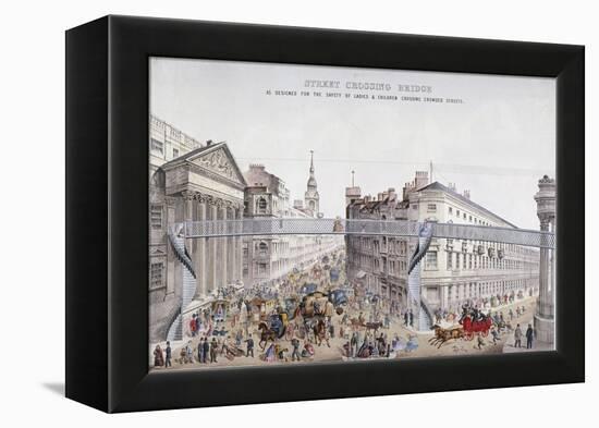 Street Crossing Bridge, London, 1862-null-Framed Premier Image Canvas