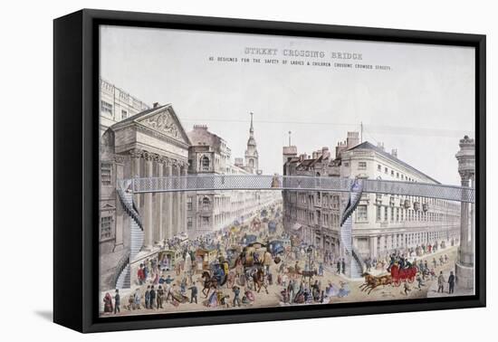 Street Crossing Bridge, London, 1862-null-Framed Premier Image Canvas