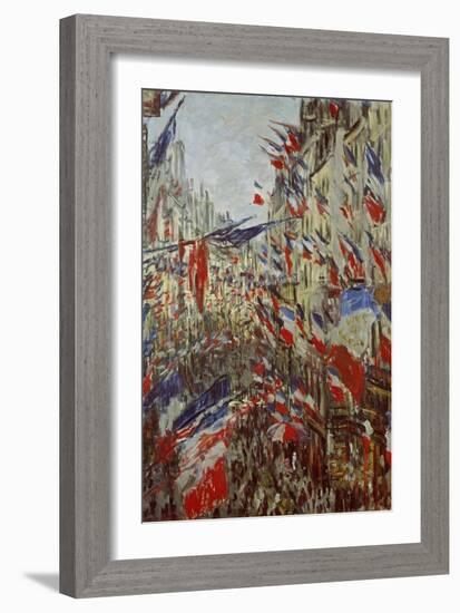 Street Decorated in Flags, 1878-Claude Monet-Framed Giclee Print