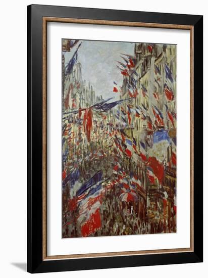 Street Decorated in Flags, 1878-Claude Monet-Framed Giclee Print
