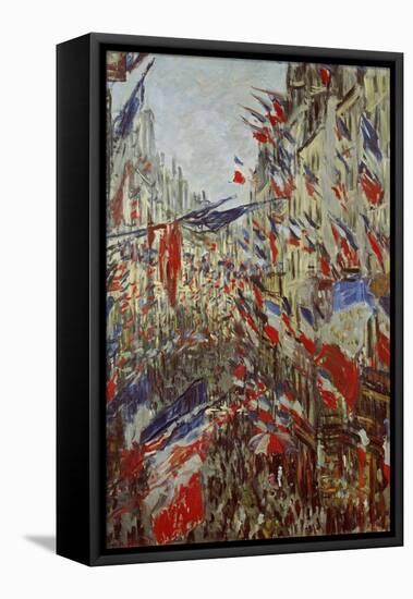 Street Decorated in Flags, 1878-Claude Monet-Framed Premier Image Canvas