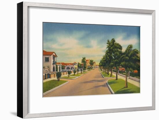 'Street in a residential district, Barranquilla', c1940s-Unknown-Framed Giclee Print