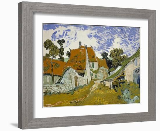 Street in Auvers-Sur-Oise-Vincent van Gogh-Framed Giclee Print