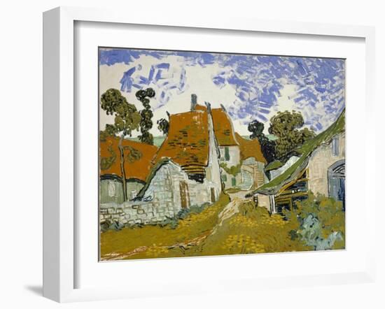 Street in Auvers-Sur-Oise-Vincent van Gogh-Framed Giclee Print