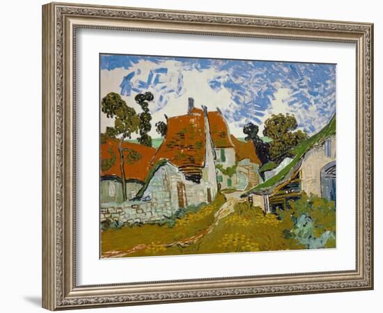 Street In Auvers-Vincent van Gogh-Framed Giclee Print