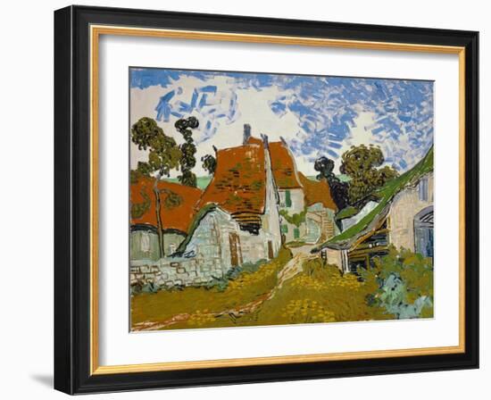 Street In Auvers-Vincent van Gogh-Framed Giclee Print