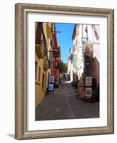 Street in Collioure France-Marilyn Dunlap-Framed Art Print