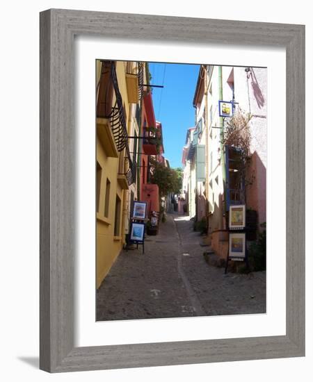 Street in Collioure France-Marilyn Dunlap-Framed Art Print