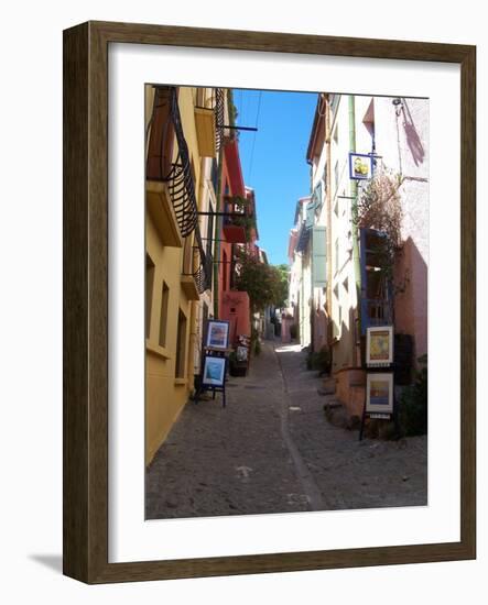 Street in Collioure France-Marilyn Dunlap-Framed Art Print