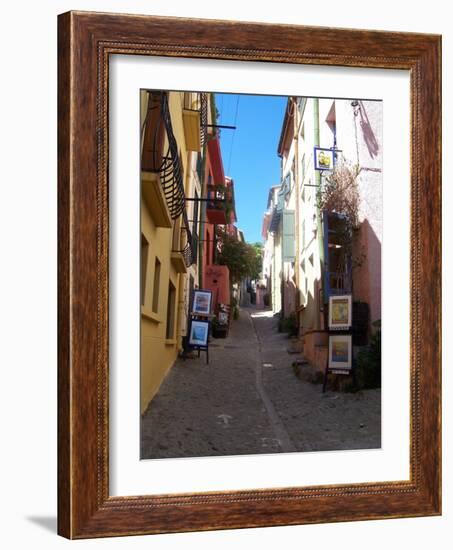 Street in Collioure France-Marilyn Dunlap-Framed Art Print