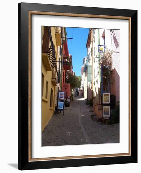 Street in Collioure France-Marilyn Dunlap-Framed Art Print