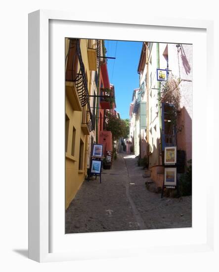 Street in Collioure France-Marilyn Dunlap-Framed Art Print