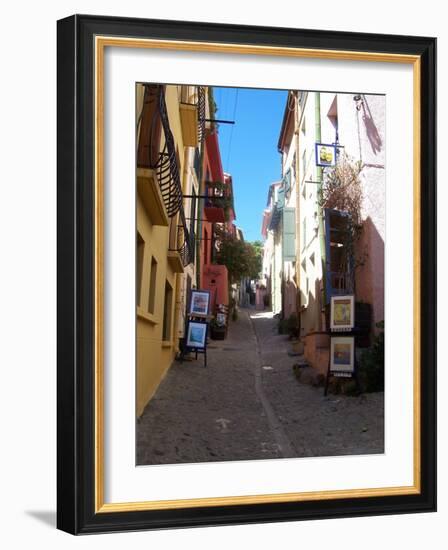 Street in Collioure France-Marilyn Dunlap-Framed Art Print