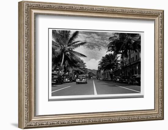 Street in Honolulu, Hawaii-Library of Congress-Framed Photographic Print