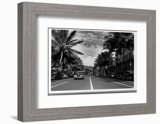 Street in Honolulu, Hawaii-Library of Congress-Framed Photographic Print