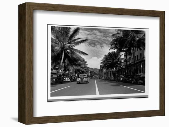 Street in Honolulu, Hawaii-Library of Congress-Framed Photographic Print