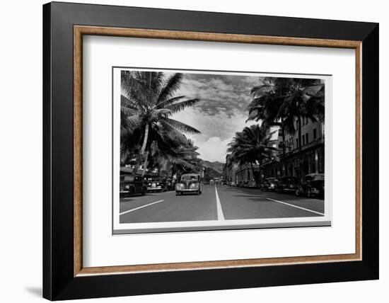 Street in Honolulu, Hawaii-Library of Congress-Framed Photographic Print