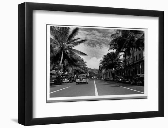 Street in Honolulu, Hawaii-Library of Congress-Framed Photographic Print