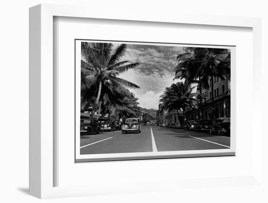 Street in Honolulu, Hawaii-Library of Congress-Framed Photographic Print