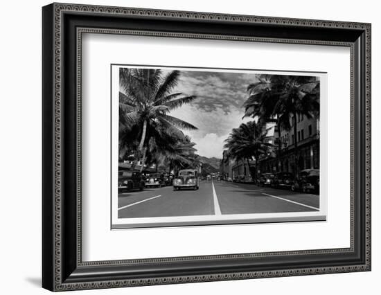 Street in Honolulu, Hawaii-Library of Congress-Framed Photographic Print