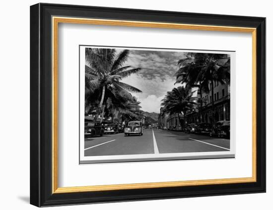 Street in Honolulu, Hawaii-Library of Congress-Framed Photographic Print