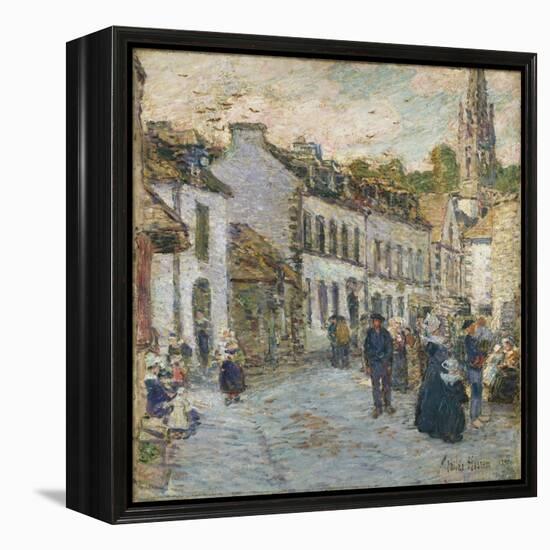 Street in Pont Aven - Evening, 1897-Childe Hassam-Framed Premier Image Canvas