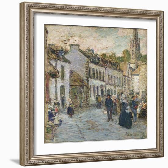 Street in Pont Aven - Evening, 1897-Childe Hassam-Framed Giclee Print