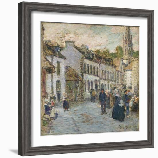 Street in Pont Aven - Evening, 1897-Childe Hassam-Framed Giclee Print