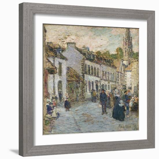 Street in Pont Aven - Evening, 1897-Childe Hassam-Framed Giclee Print