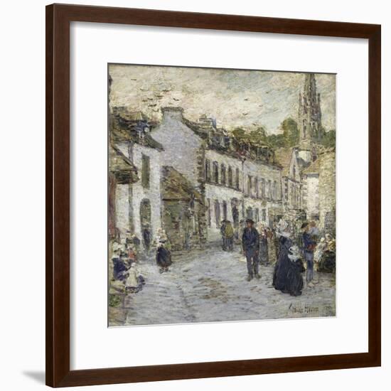 Street in Pont Aven in Evening-Childe Hassam-Framed Giclee Print